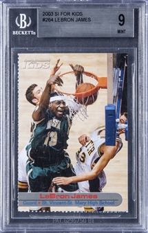 2003 SI For Kids #264 LeBron James Rookie Card - BGS MINT 9